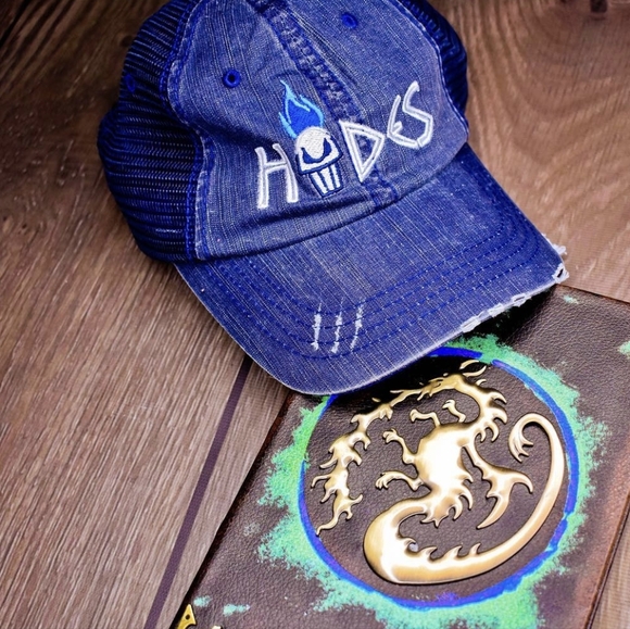 Disney Hercules Hades Distressed Baseball Blue Ball Cap Hat - Picture 1 of 5